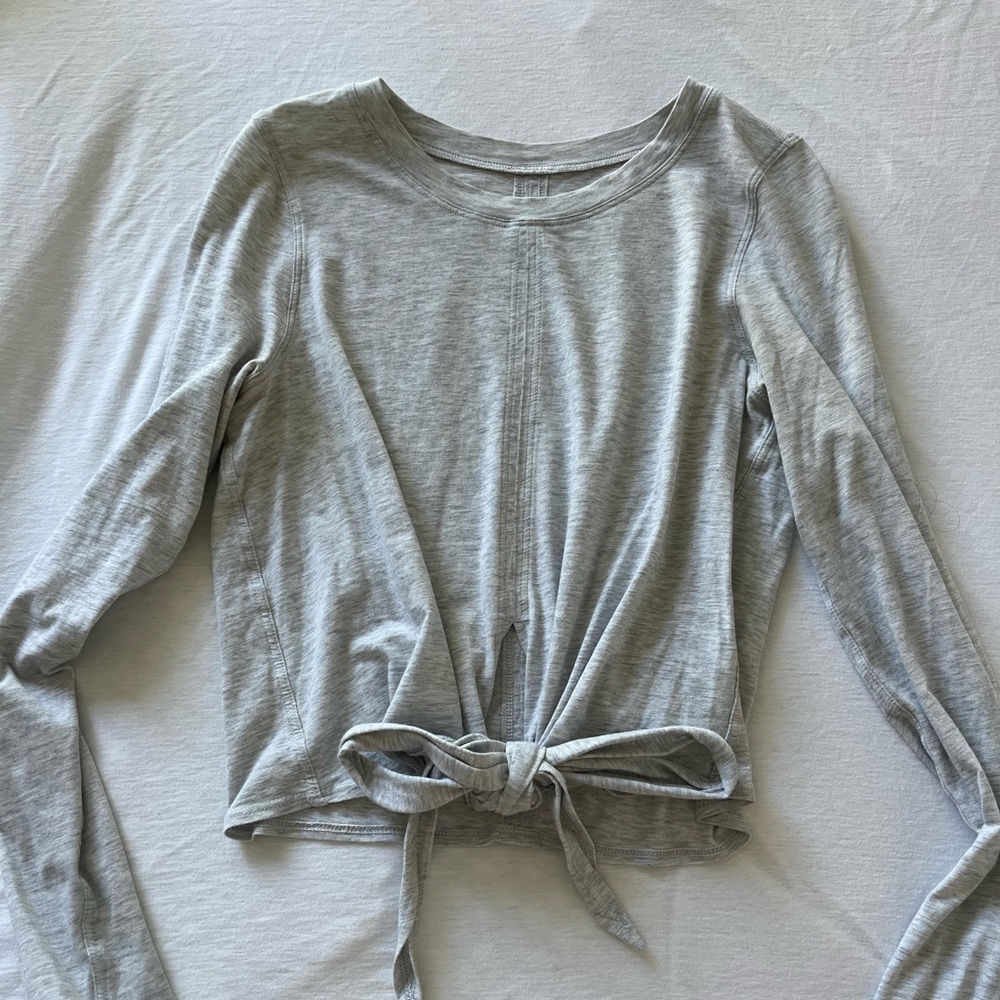 Lululemon Light Gray Tie Long Sleeve - size 4